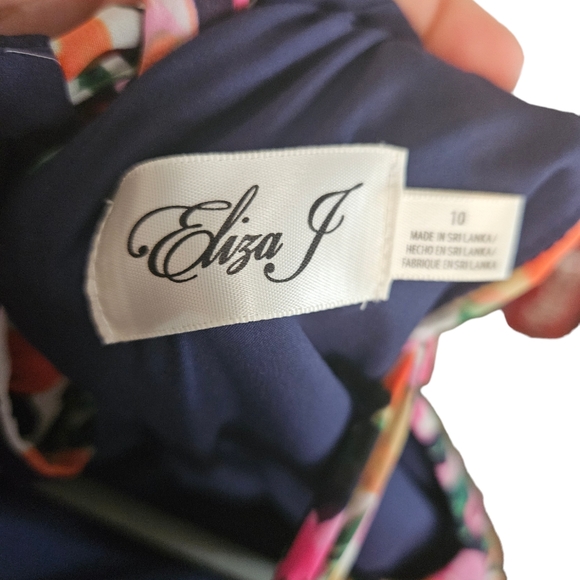 Eliza J Floral Abstract Halter Chiffon Maxi Dress - Picture 9 of 9